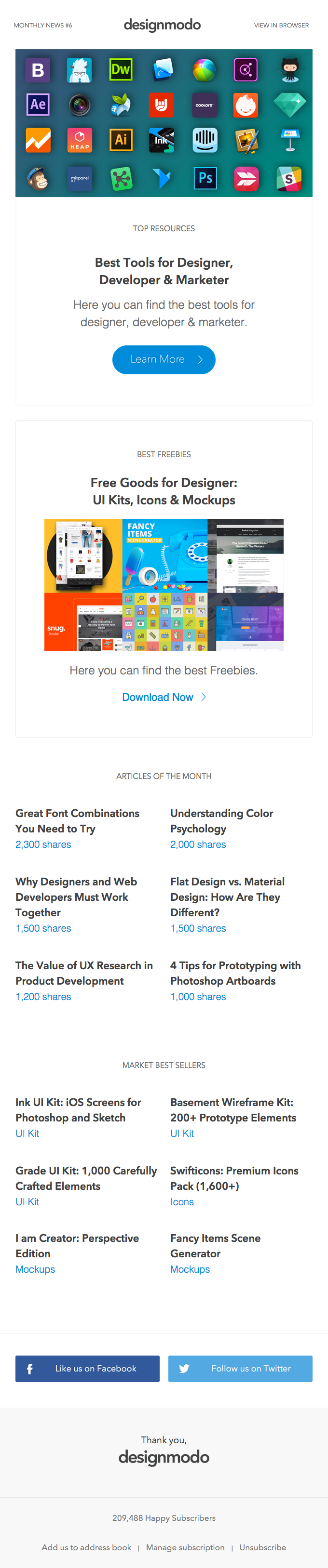 Monthly News #6: Best Tools and Freebies for Designer & Developer, Font Combinations, Photoshop Artboards, Color Psychology, Flat vs. Material Design