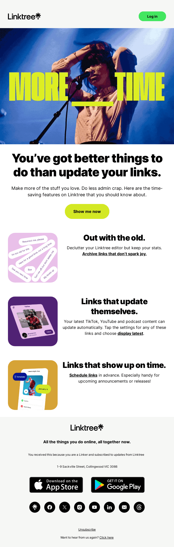 More of what you love less admin crap from linktree desktop email