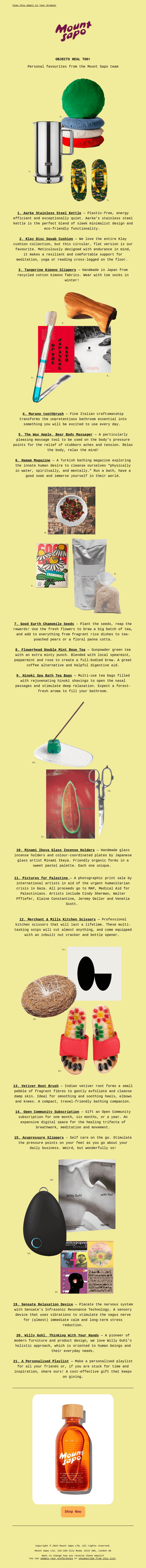 Mount Sapo's Gift Guide