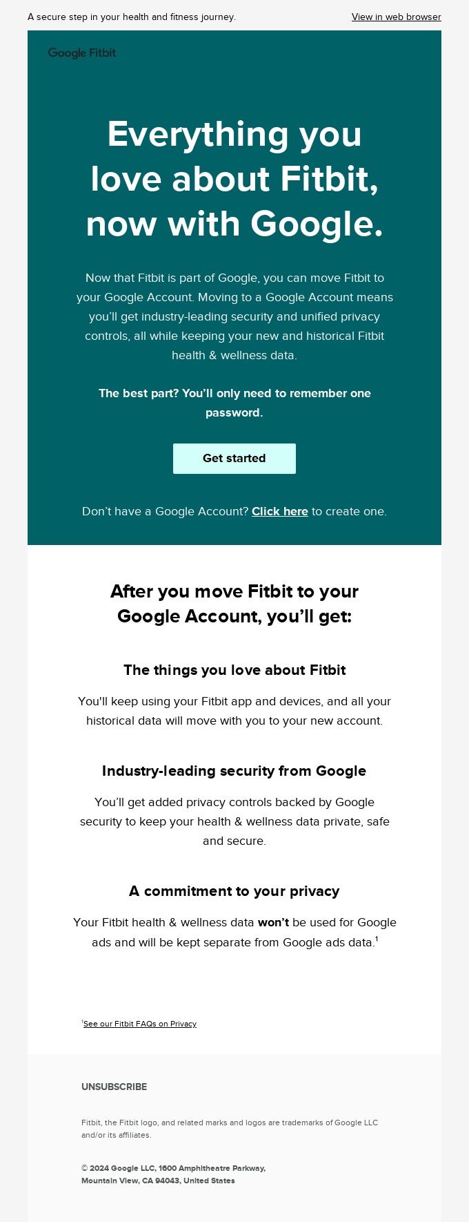 Move Fitbit to your Google Account