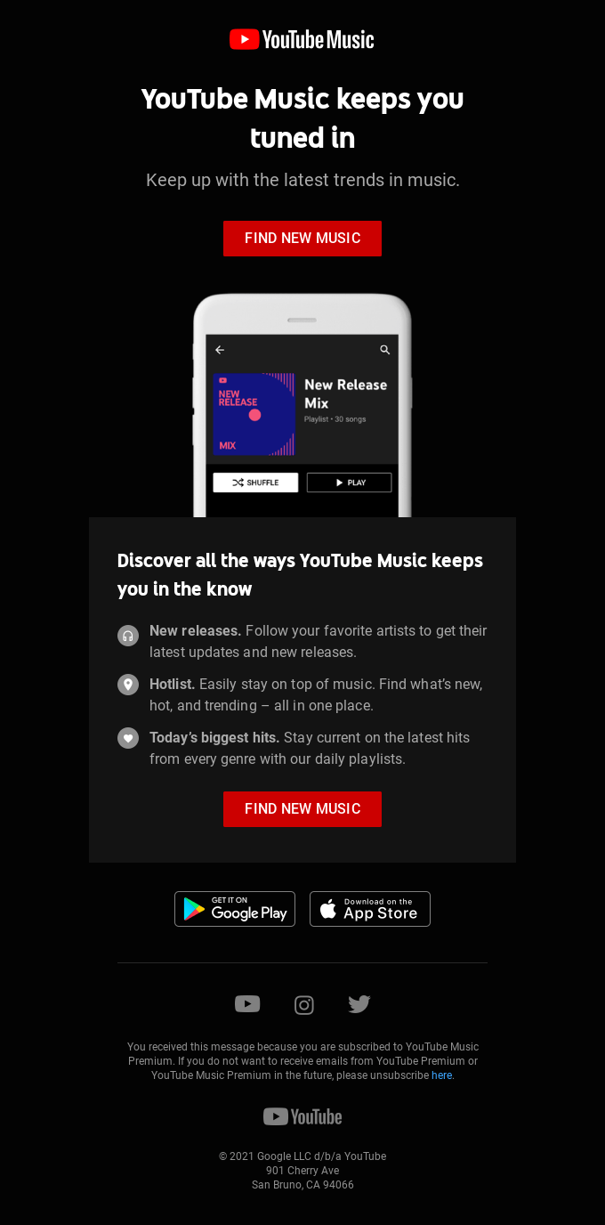 Never miss the latest hits with YouTube Music