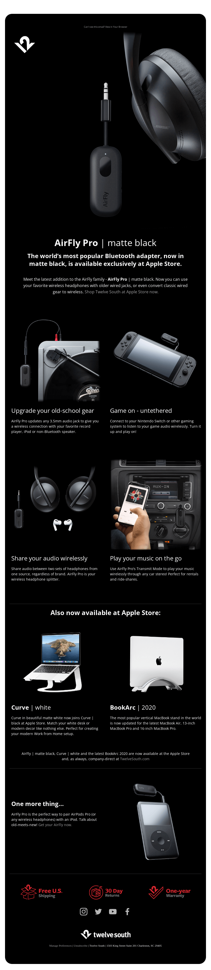 New and exclusively at Apple: AirFly Pro | matte black