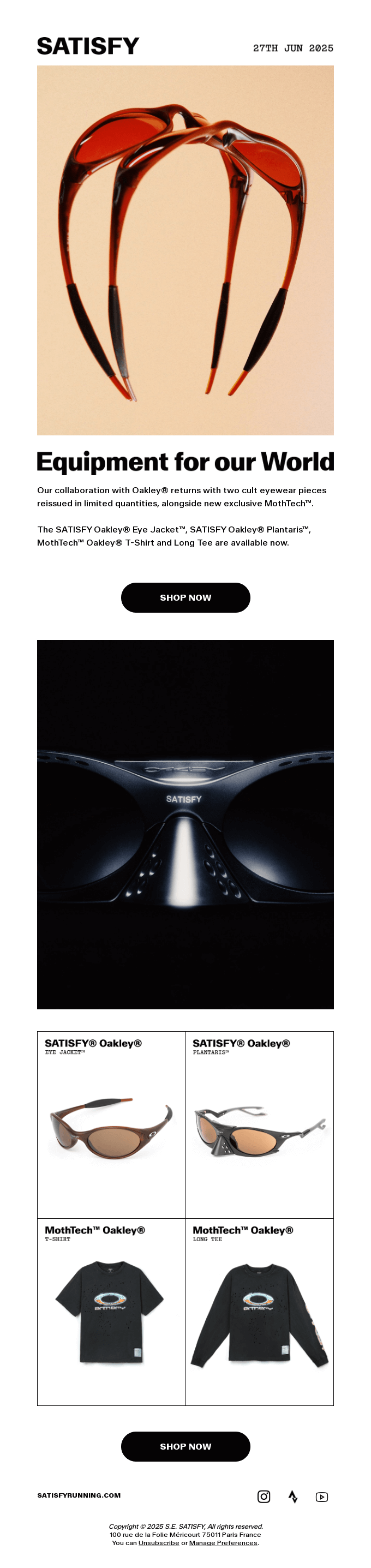 NEW DROP: SATISFY® OAKLEY®