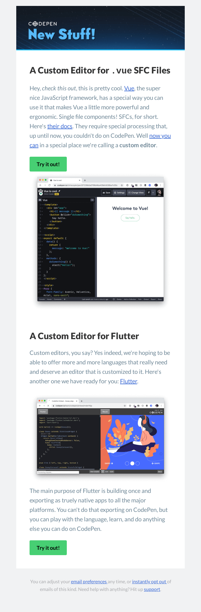 New Feature! Vue and Flutter