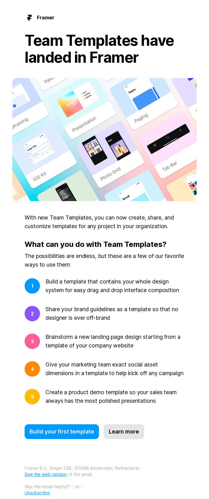 New from Framer: Team Templates for your whole organization