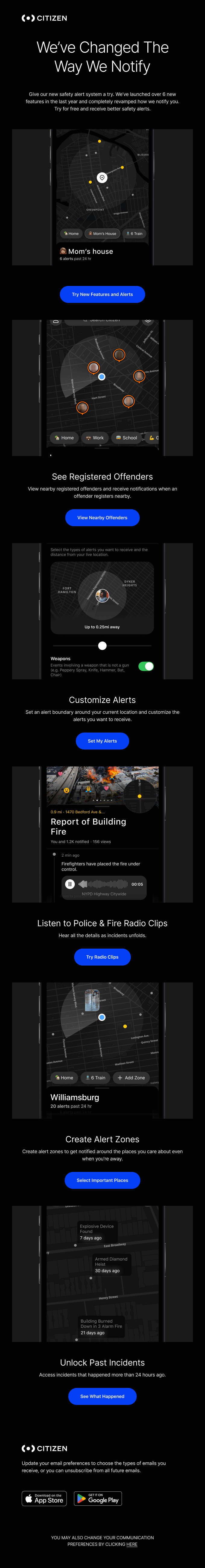 New, Improved Alert System from Citizen - Desktop Email View | Really ...
