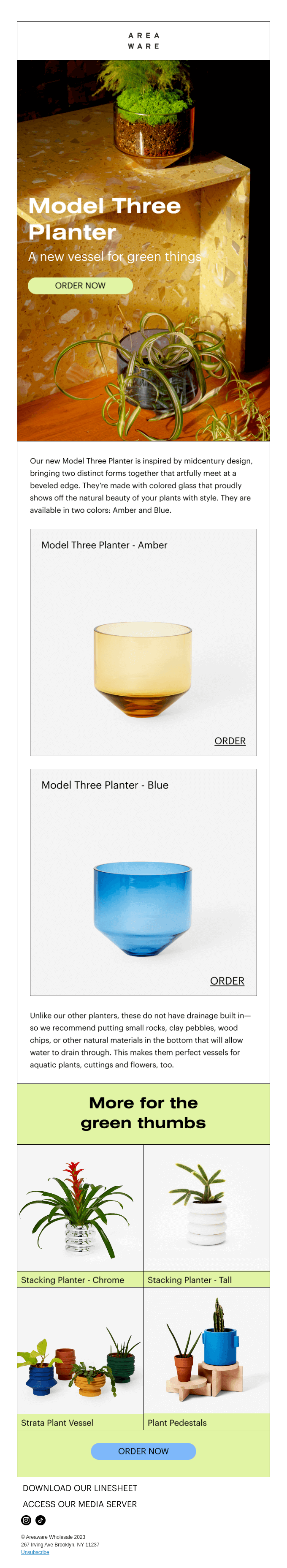 New! Model Three Planter by Sam Bigio