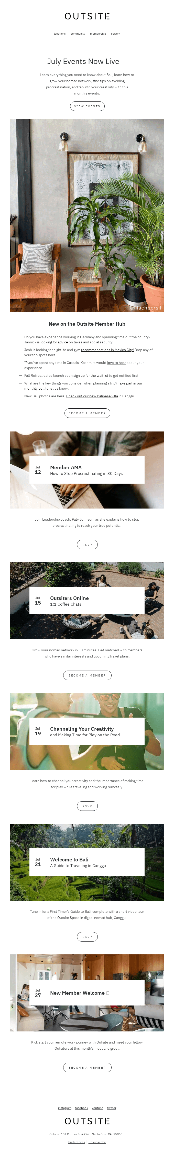 New Outsite Events this July 📆