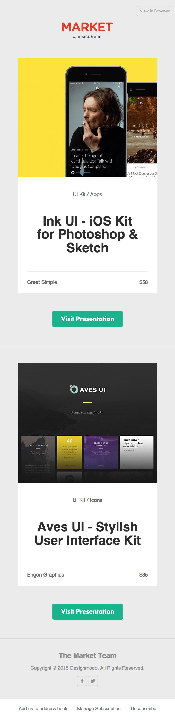 New Releases: Ink UI Kit – iOS Screens for Photoshop & Sketch and Aves UI Kit