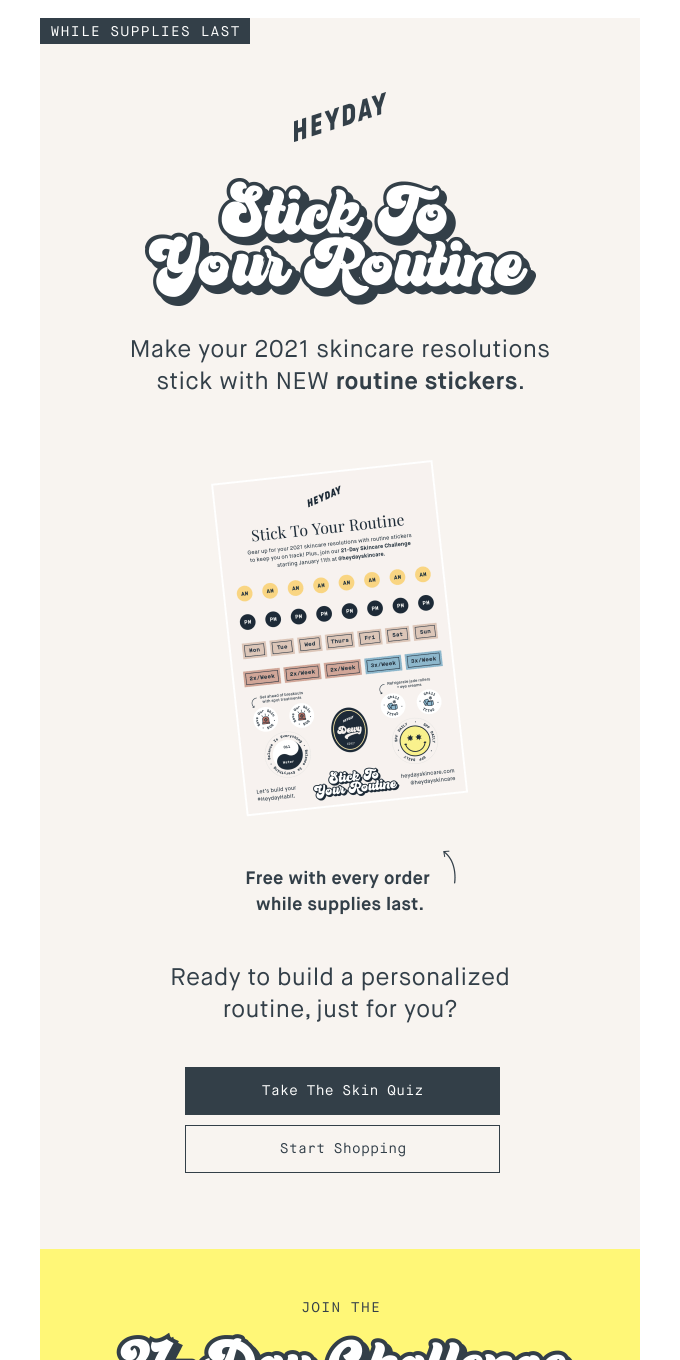 NEW: Routine sticker pack with every order this month