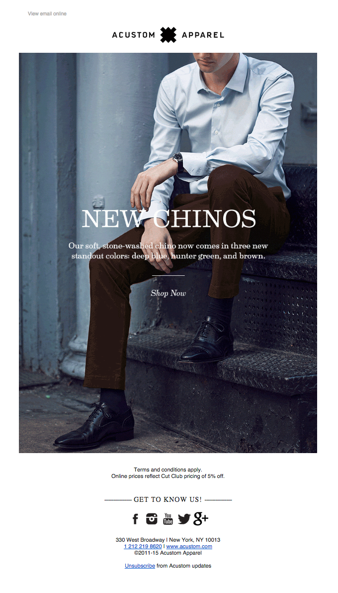 New Spring/Summer 2015 Chinos