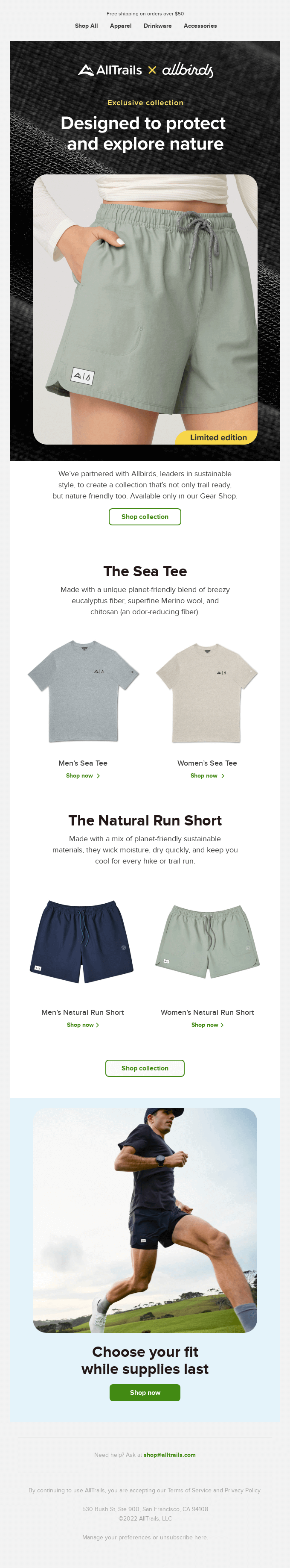 NEW! The AllTrails × Allbirds shorts and tees are here!
