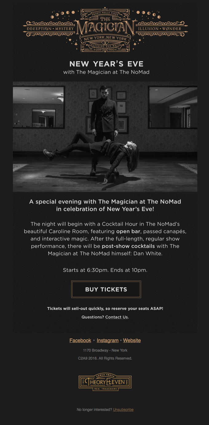 New Year’s Eve with The Magician at The NoMad