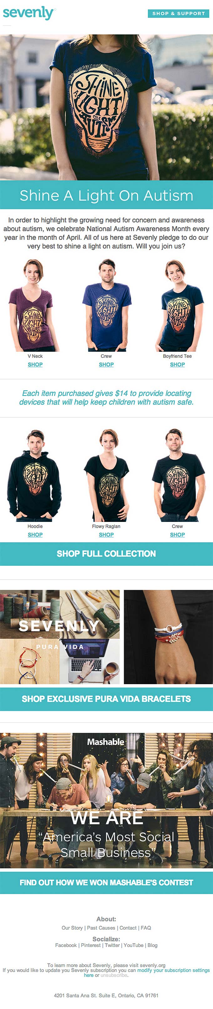 Newsletter Email Design from Tshirt Company Sevenly from Sevenly ...