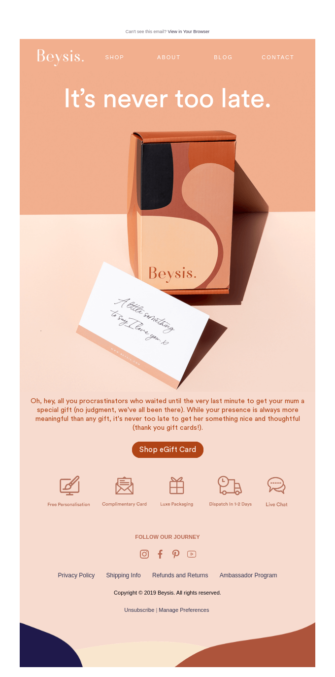 No Time? Give Mum A Gift Card!