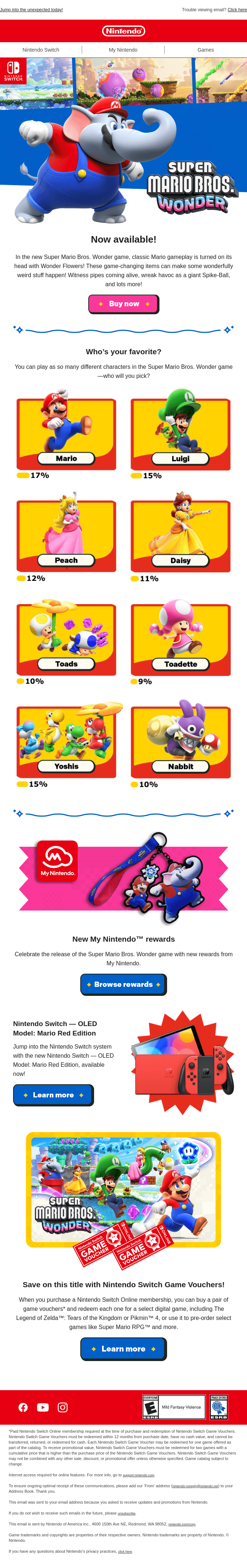 Now available: Super Mario Bros. Wonder!