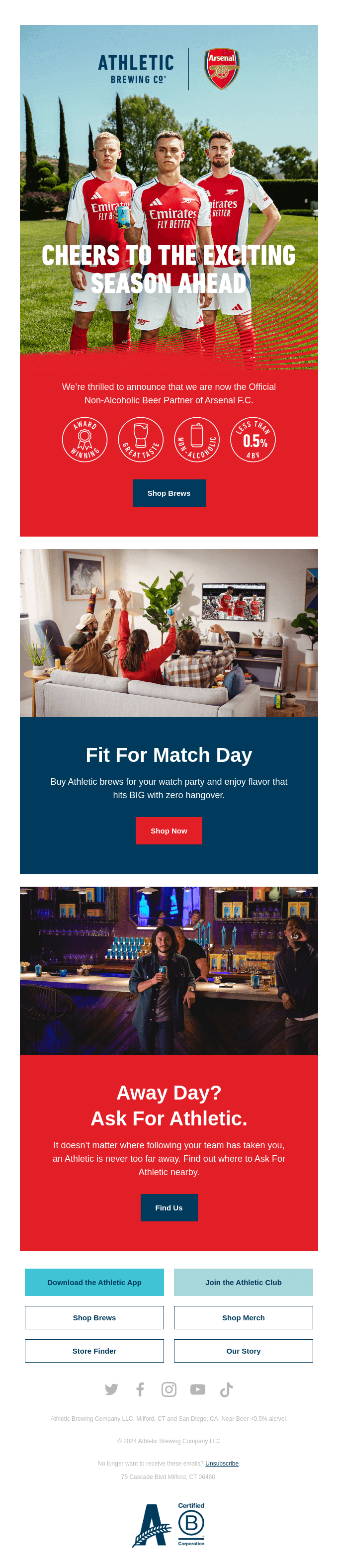 Official Non-Alcoholic Beer Partner of Arsenal F.C.