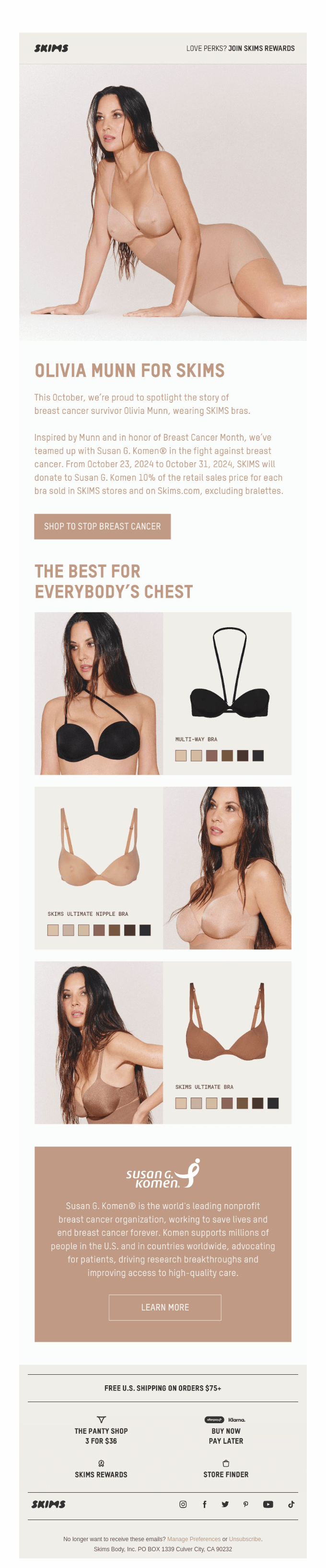 Olivia Munn for SKIMS