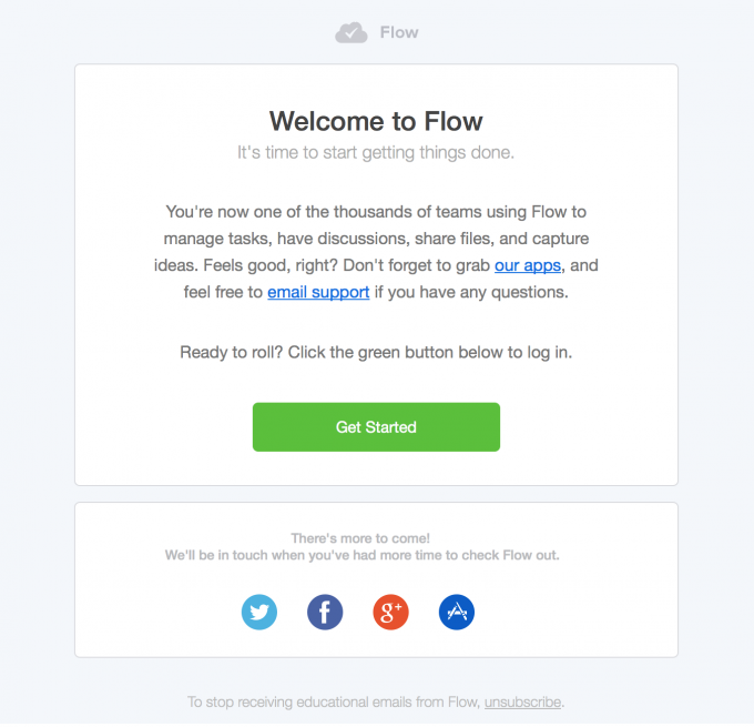 Onboarding Email Design from Flow