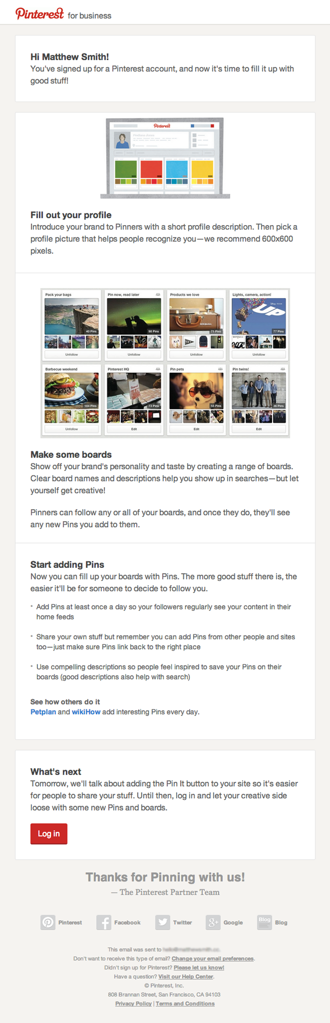 Onboarding Email Design from Pinterest from Pinterest - Desktop Email ...