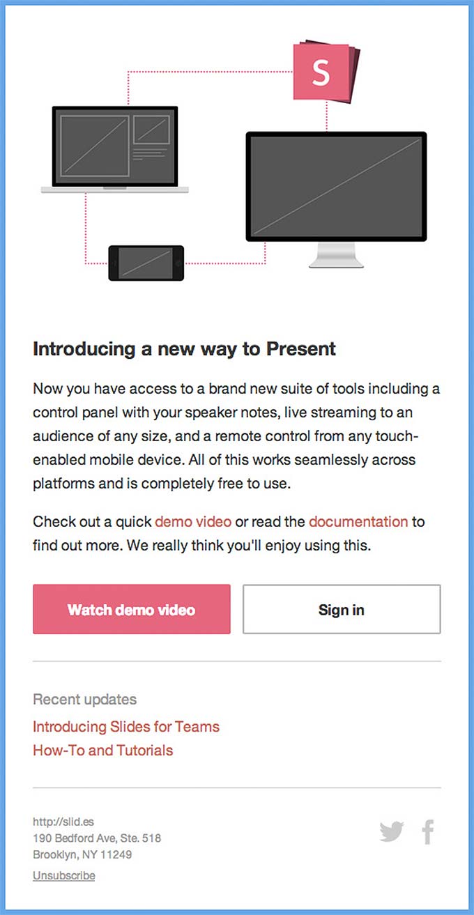 Onboarding Email Design from Slides from Slides - Desktop Email View ...