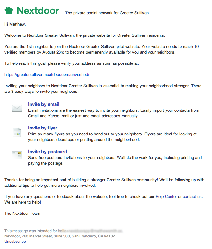 Onboarding Email Series From Nextdoor Really Good Emails