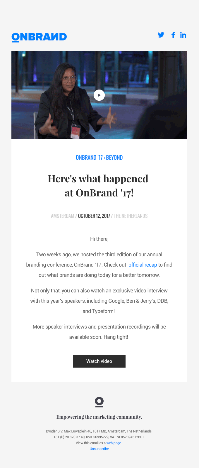 OnBrand ’17 recap + an exclusive video interview with speakers