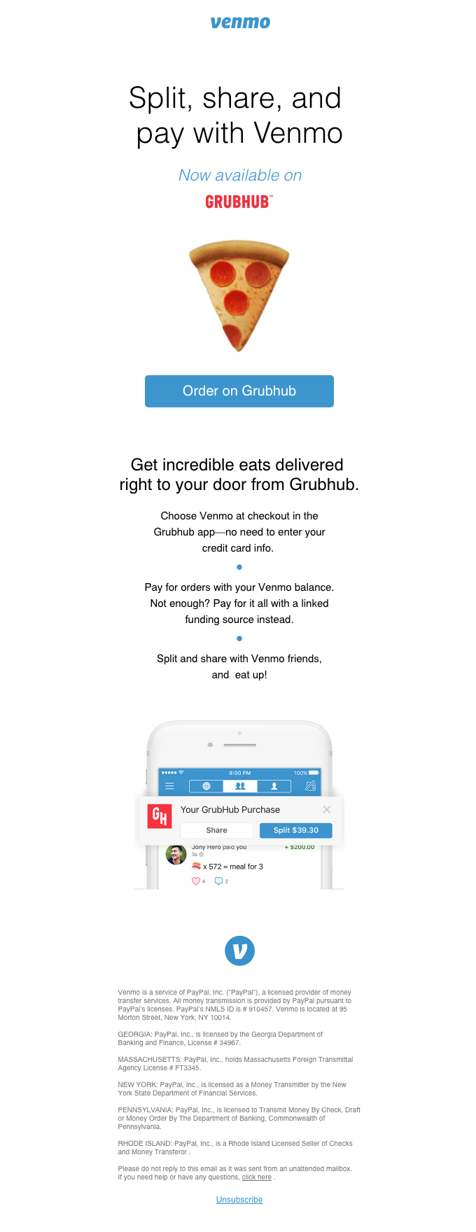 Ordering on Grubhub? Now you can pay with Venmo!