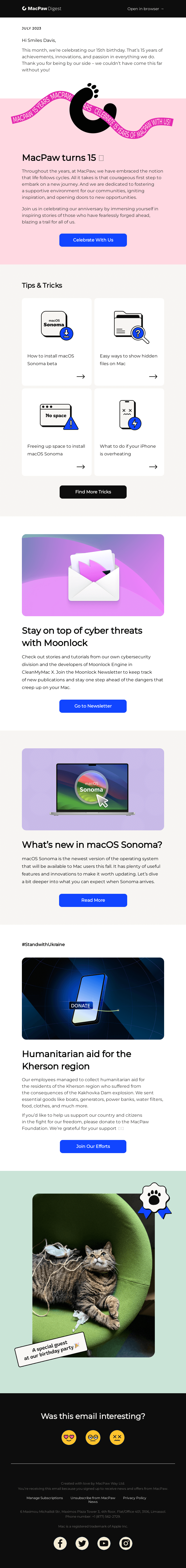 🥳 Our 15th anniversary, new macOS Sonoma tips, and more