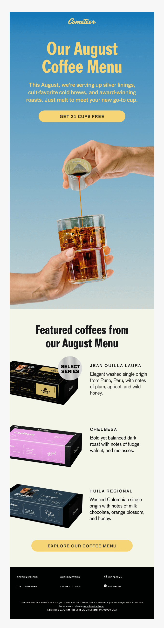 Our August Coffee Menu just dropped