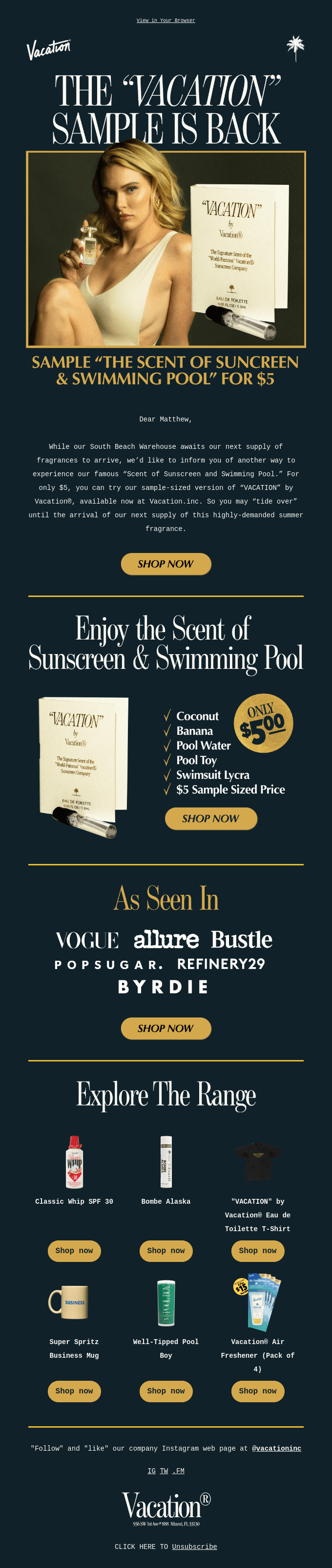 Our Fragrance Sample is BACK! 🌴