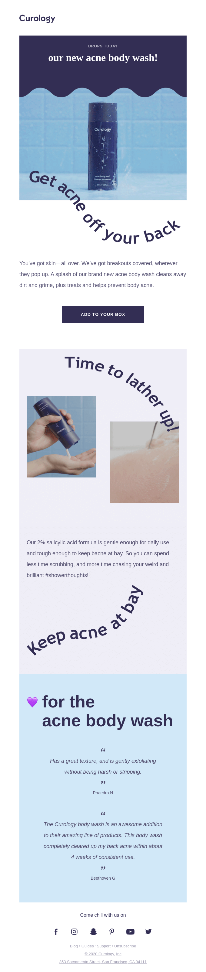 Our new acne body wash drops today