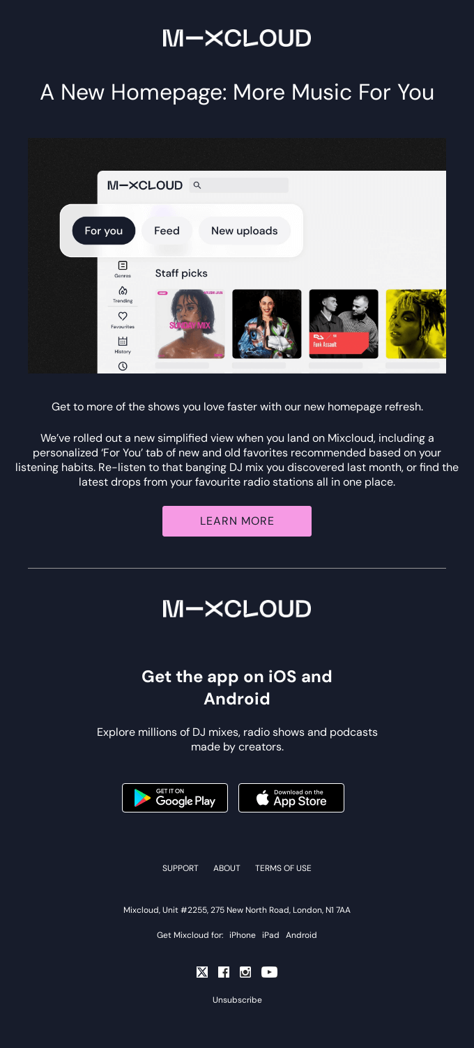 💌 Our new homepage gets you to music faster!