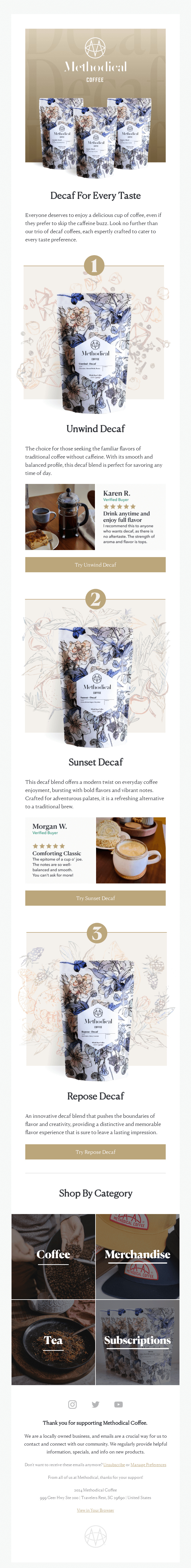 ☕️ Our Trio of Decaf Coffees