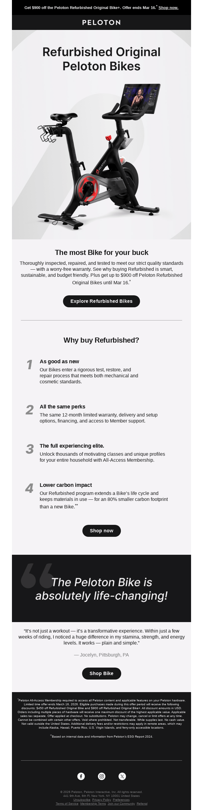 Our lowest price on Refurbished Original Bikes