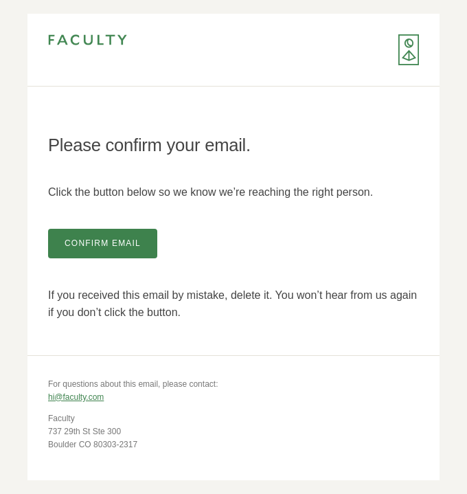 Please confirm your email
