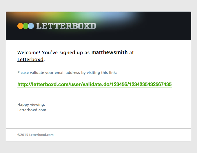 Please Validate Your Letterboxd Account. From Letterboxd - Desktop ...