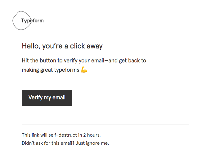 Please verify your email for Typeform