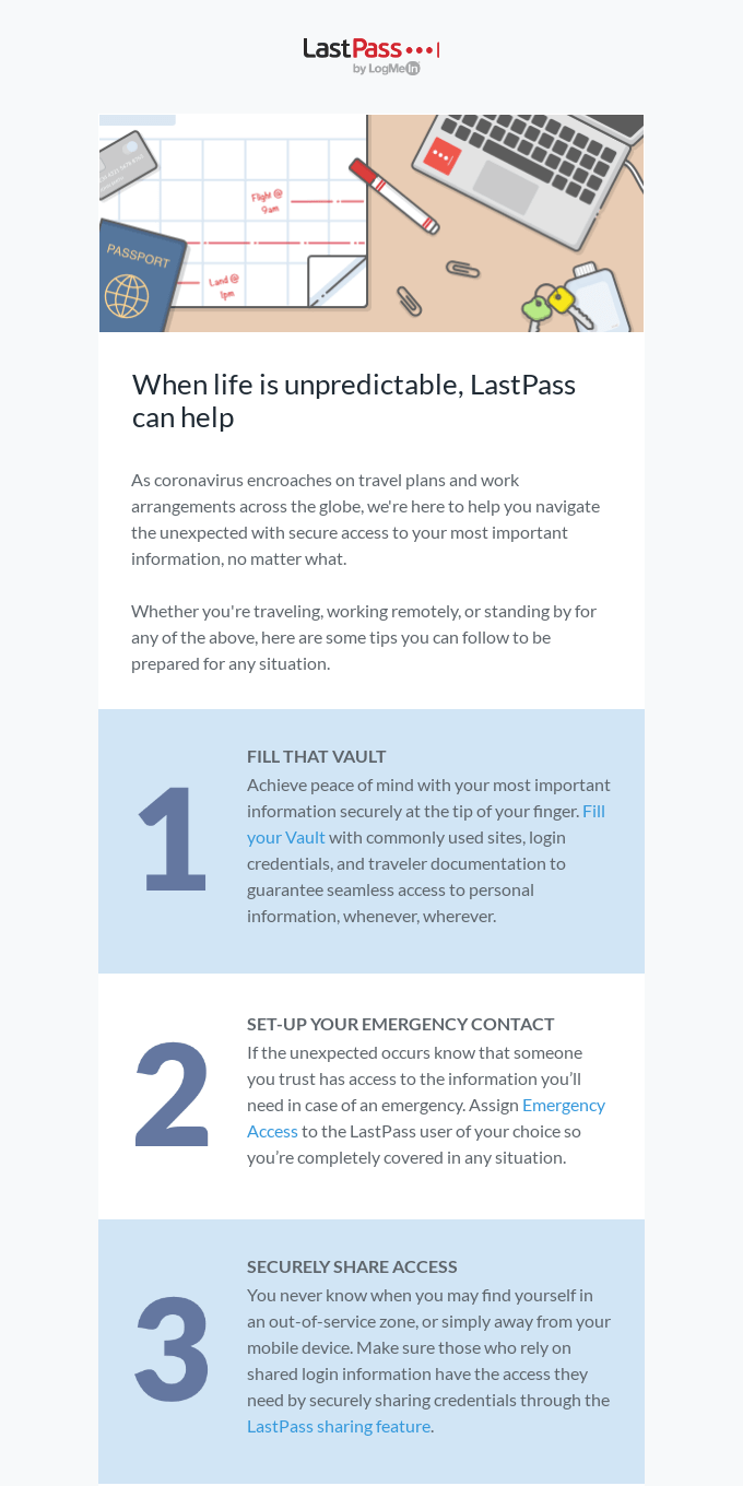 Prepare for the unexpected with LastPass