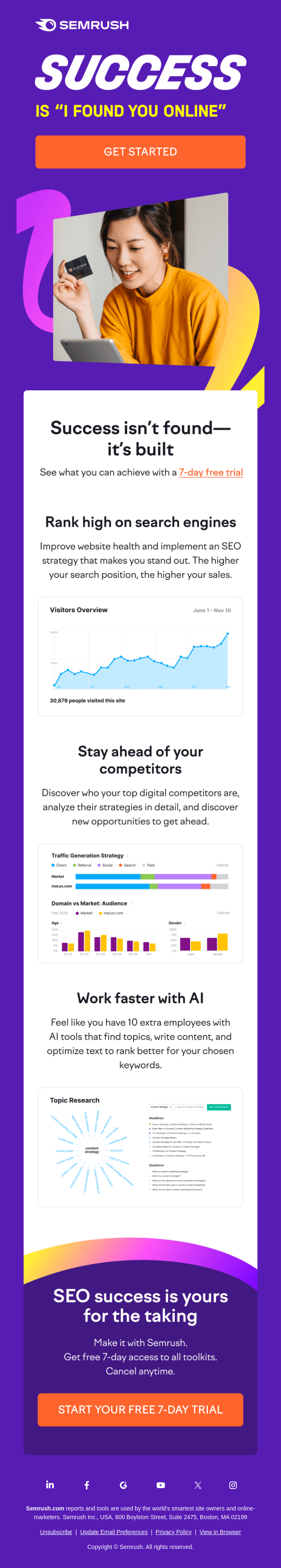 Put SEO success in your own hands with Semrush 👏