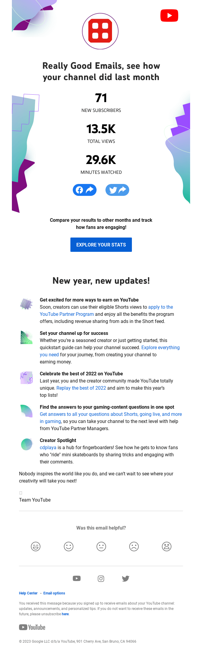 Really Good Emails, see your January updates: new ways to earn on 