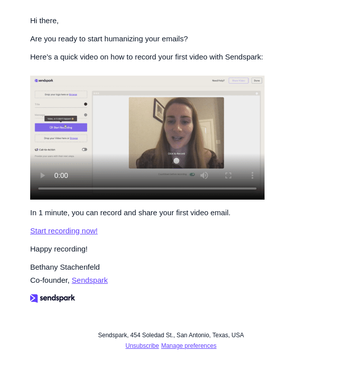 Record your first video email