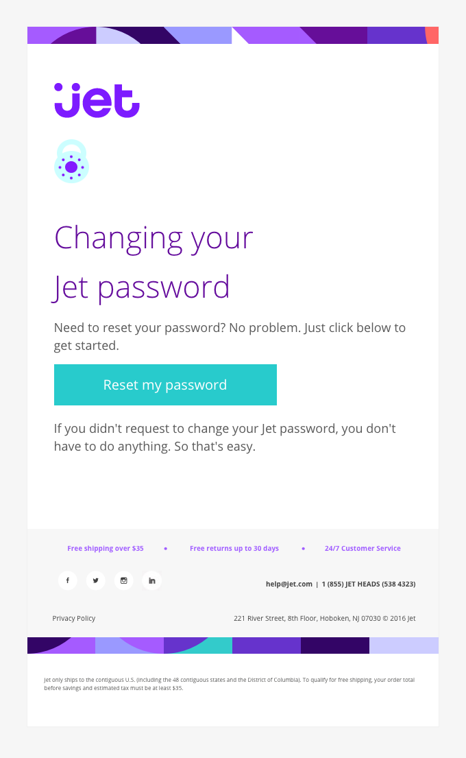 Reset your Jet password