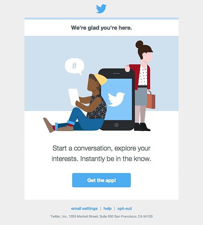 Retention Email Design from Twitter from Twitter - Desktop Email View ...