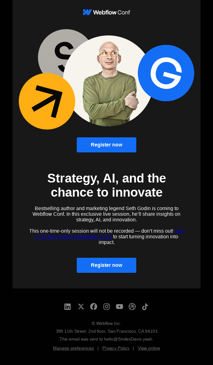 Save the date: Don’t miss Seth Godin’s exclusive live session ️