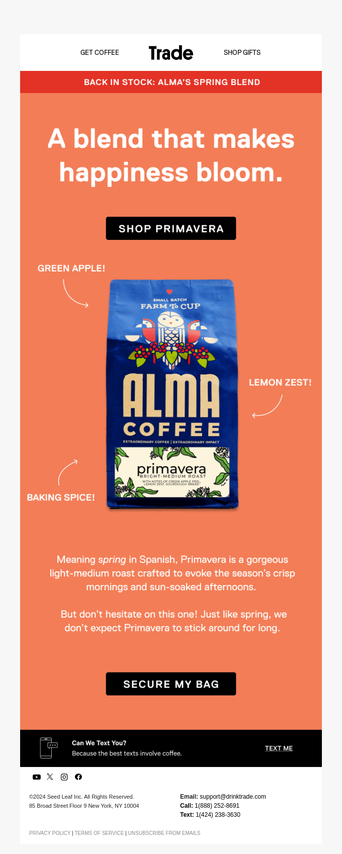 Seasonal Roast: Primavera from Alma