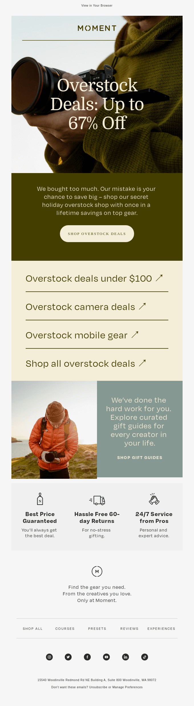 Secret Overstock Deals: Up To 67% Off From Moment - Desktop Email View ...