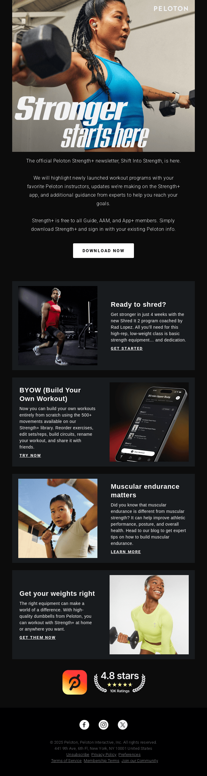 Shift Into Strength: the official Peloton Strength+ newsletter