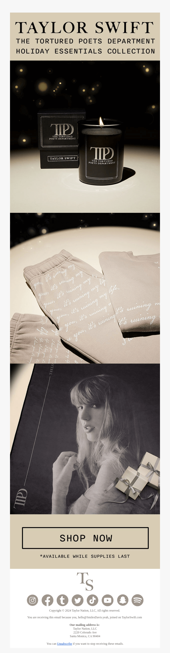 Shop TTPD Holiday Essentials Collection now!