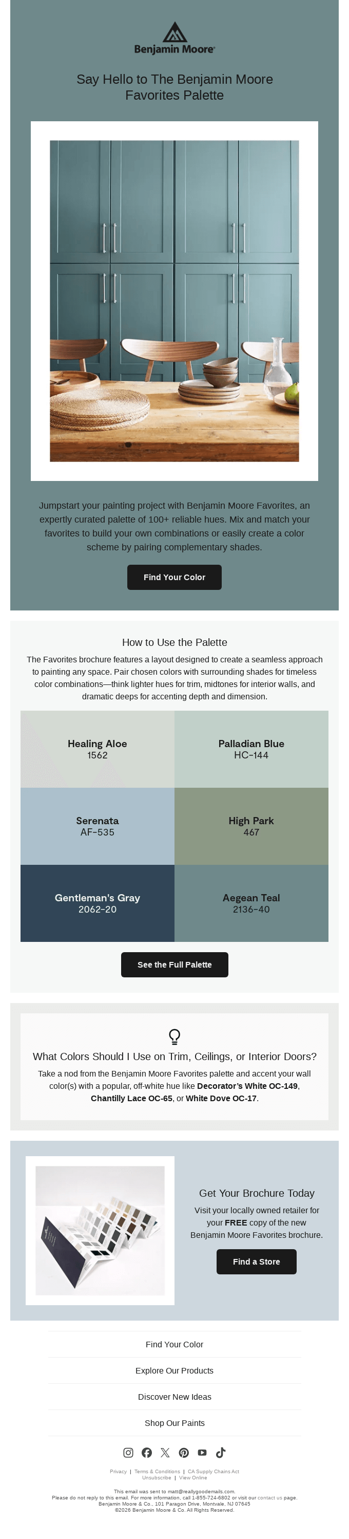 Simplify Color Selection with The Benjamin Moore Favorites Palette